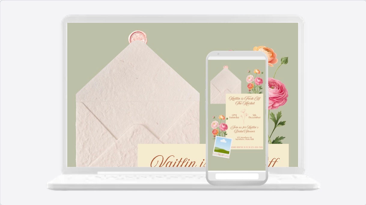 Bridal Shower - Fresh Off the Market Digital Invitation