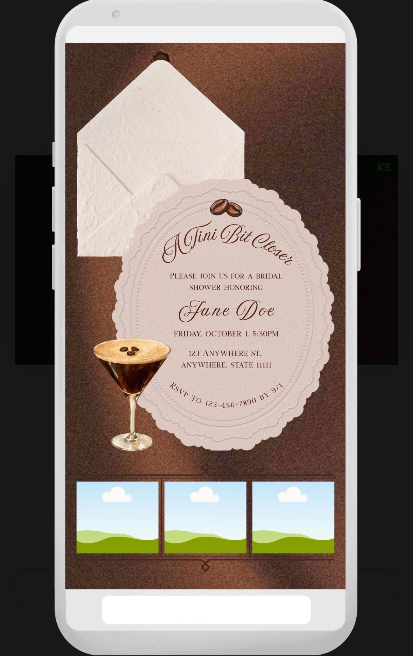 Bridal Shower - A Tini Bit Closer Digital Invitation