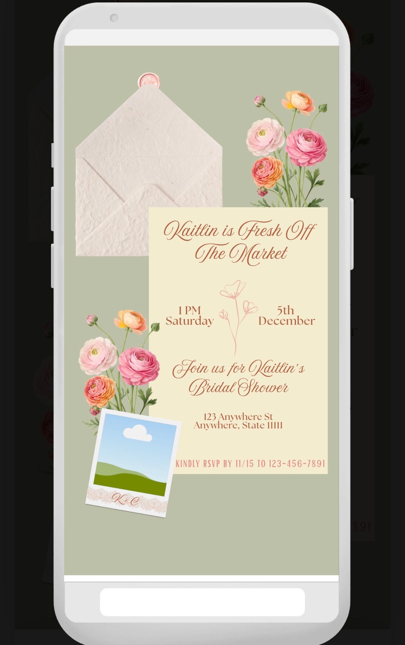 Bridal Shower - Fresh Off the Market Digital Invitation